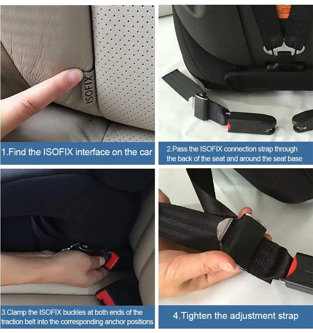 Child Car Isofix Straps Car Isofix And Seat Belt Together 2-point
