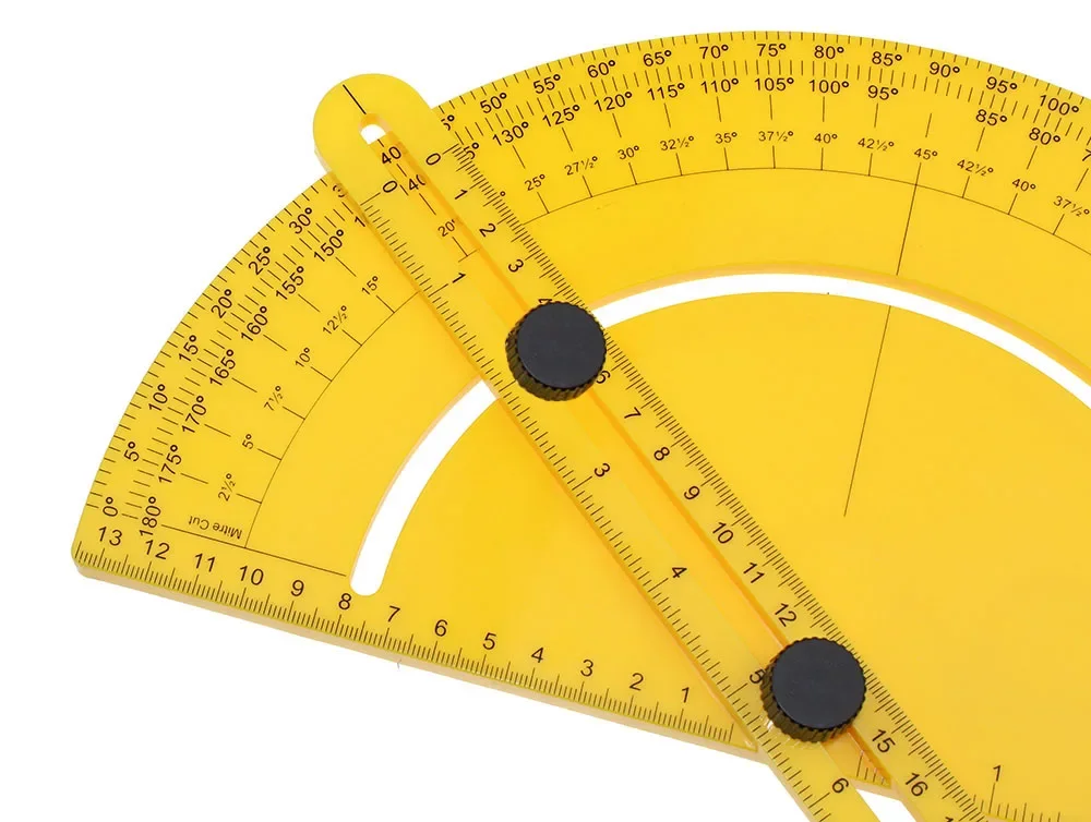 Plastic Swing Arm Multi Angle Ruler Finder Plastic 180 Degree Protractor for Builder Carpenter Craftsman and Engineer Large Size