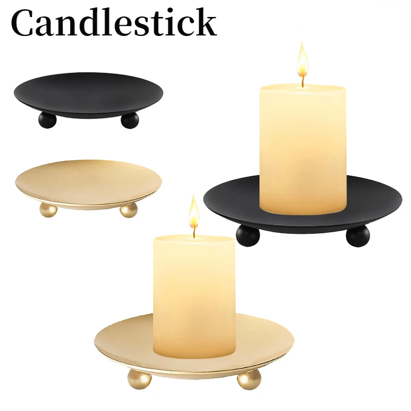 Iron Black/gold Iron Candlestick Wedding Festival Decoration Candle Candlestick Candle Gift Home Table Decoration For Candle Holders