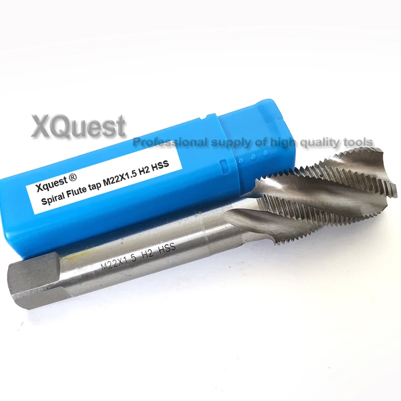 XQuest HSS 나선형 플루트 탭, 기계 오른손 미세 나사 탭, M12, M14, M16, M18, M20, M22, M24, M27, M30, M27X1, M30X2, M24X1.5