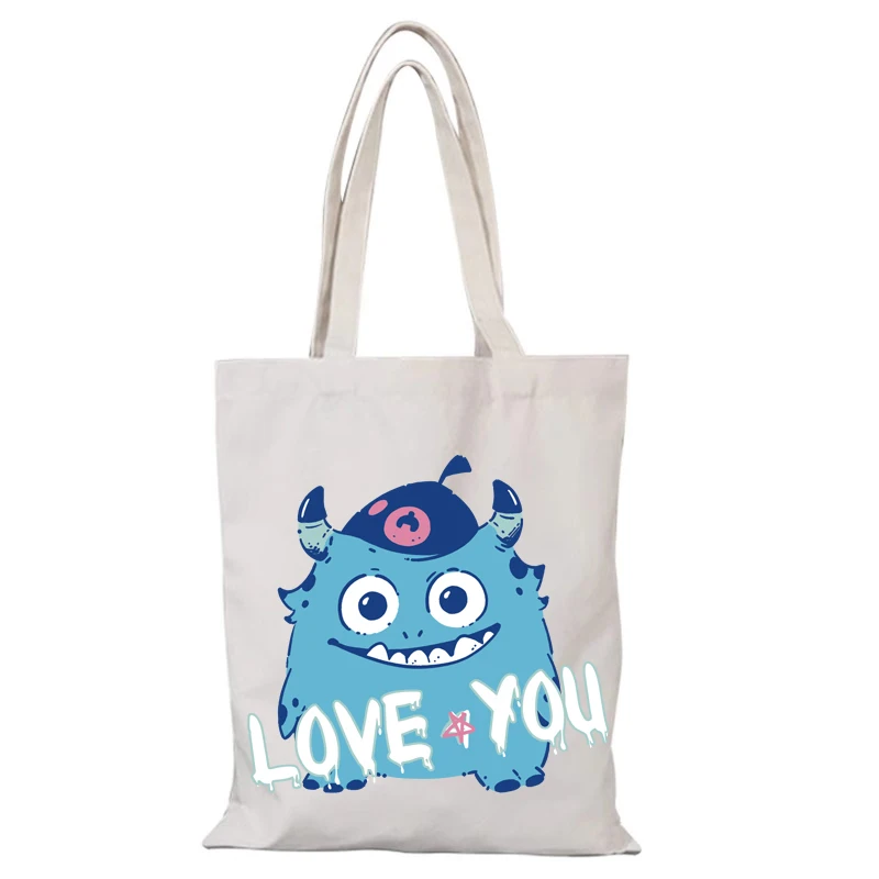 Damentaschen, Cartoon-Handtaschen, faltbare Einkaufstasche, Einkaufstasche, Damenhandtasche, Öko-Shopper, Strandtuch, Segeltuch, Schultertasche, neues Geschenk – Detail 8