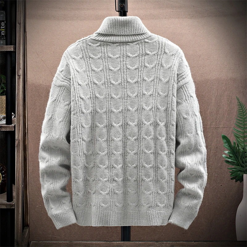 Men's New Autumn and Winter Vest Sweater Casual Fashion Turtleneck Sweater Men's Korean Version Loose Comfortable