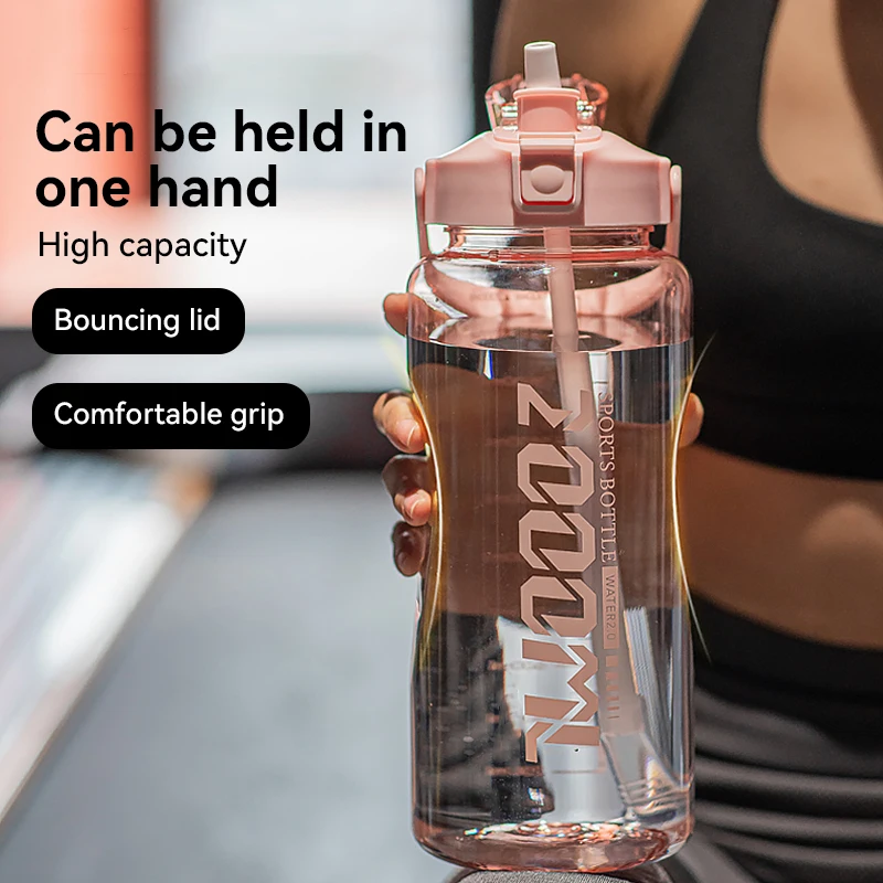 Портативная бутылка для воды большой емкости пеших прогулок и фитнеса из