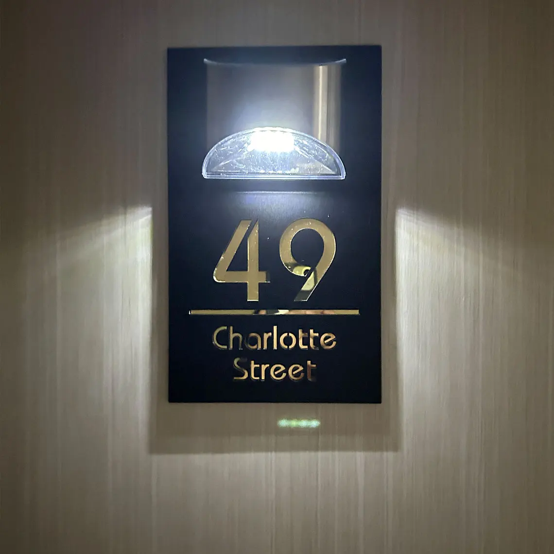 Personalized External House Numbers Solar Light 3D Cutting Acrylic Plaque Modern Address Street Name Door Plates house number signs door signs house numbers house wall plaques number plate