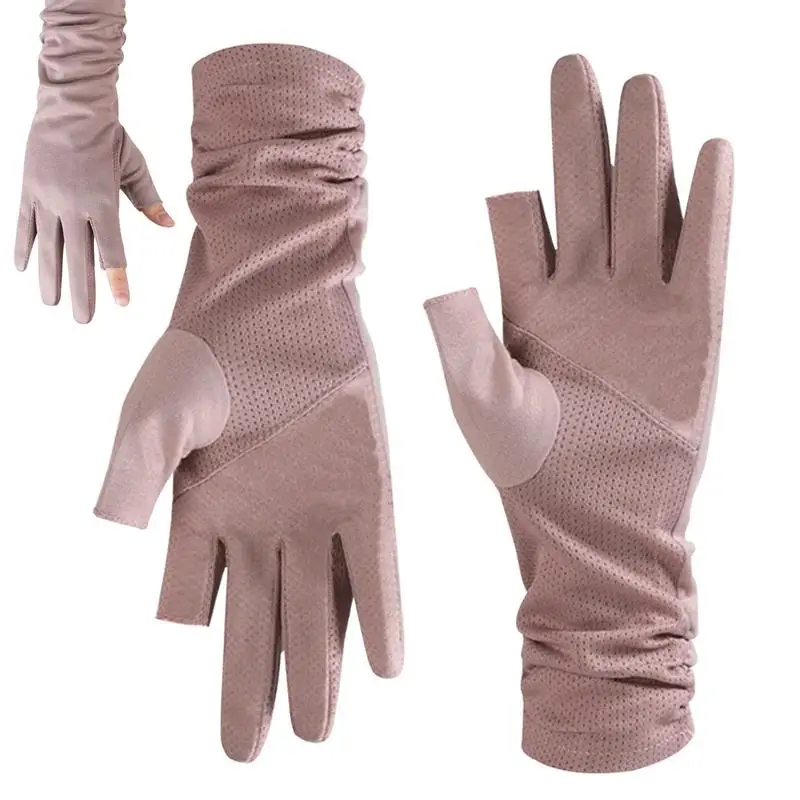 

Sunscreen Gloves Touchscreen Uv Protection Gloves For Driving Women Sunscreen Gloves UV Protection Half Finger Gloves Summer