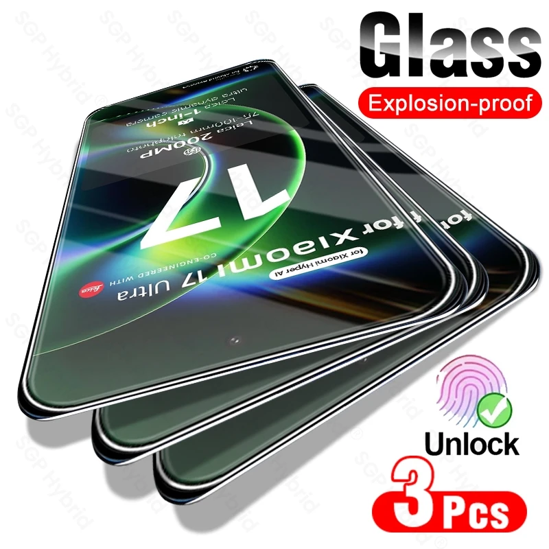 3-Pack Ultra-Resilient Screen Protector Set with Protective Glass Case
