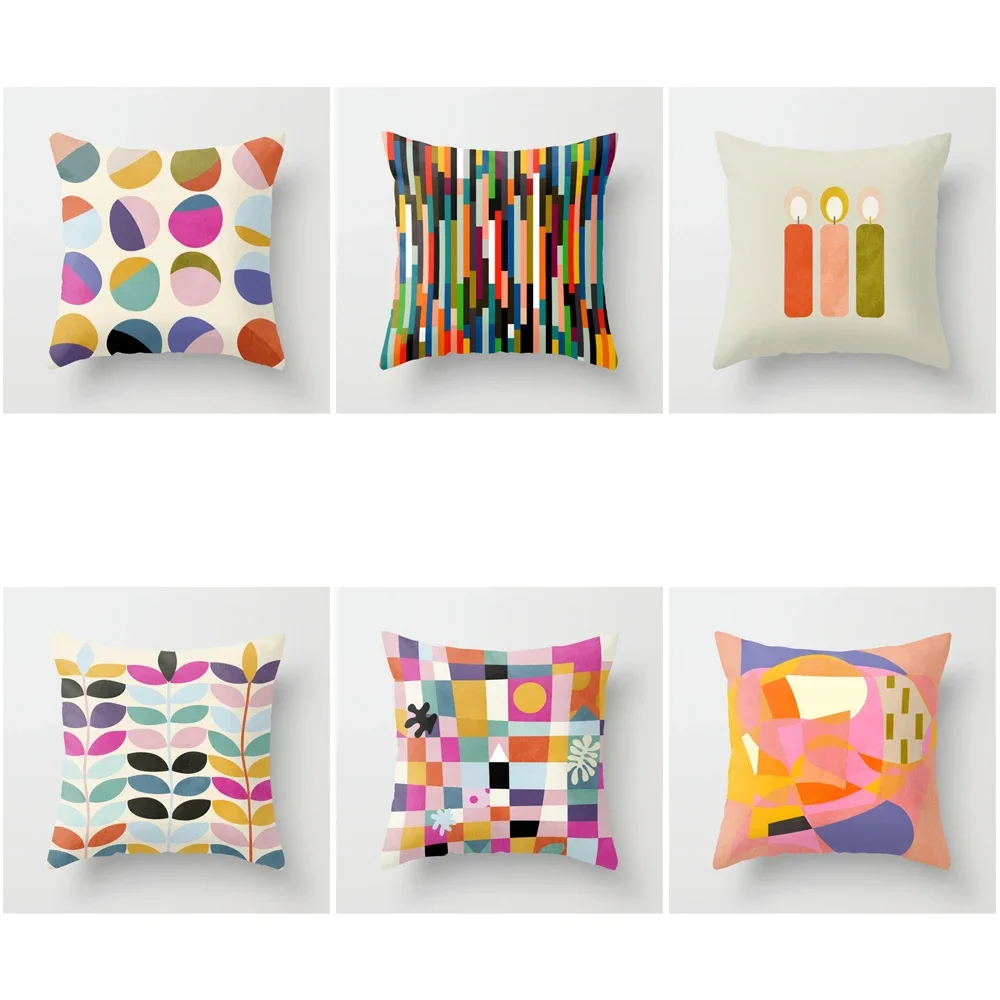 

House Decorative Home Pillowcase for sofa Cushion Cover 45*45 Nordic 40*40cm 40x40cm Morandi 50x50 Living Room abstract 60x60