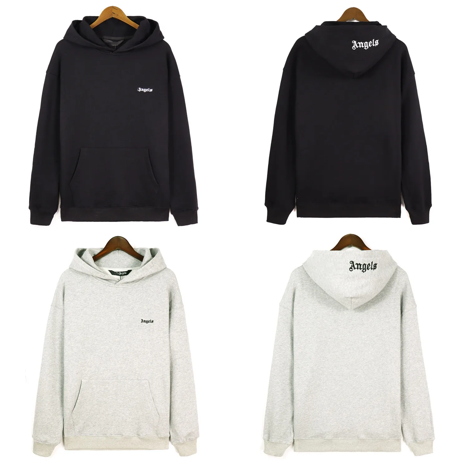 

Angel new small letters embroidered printed high street casual couple hoodie