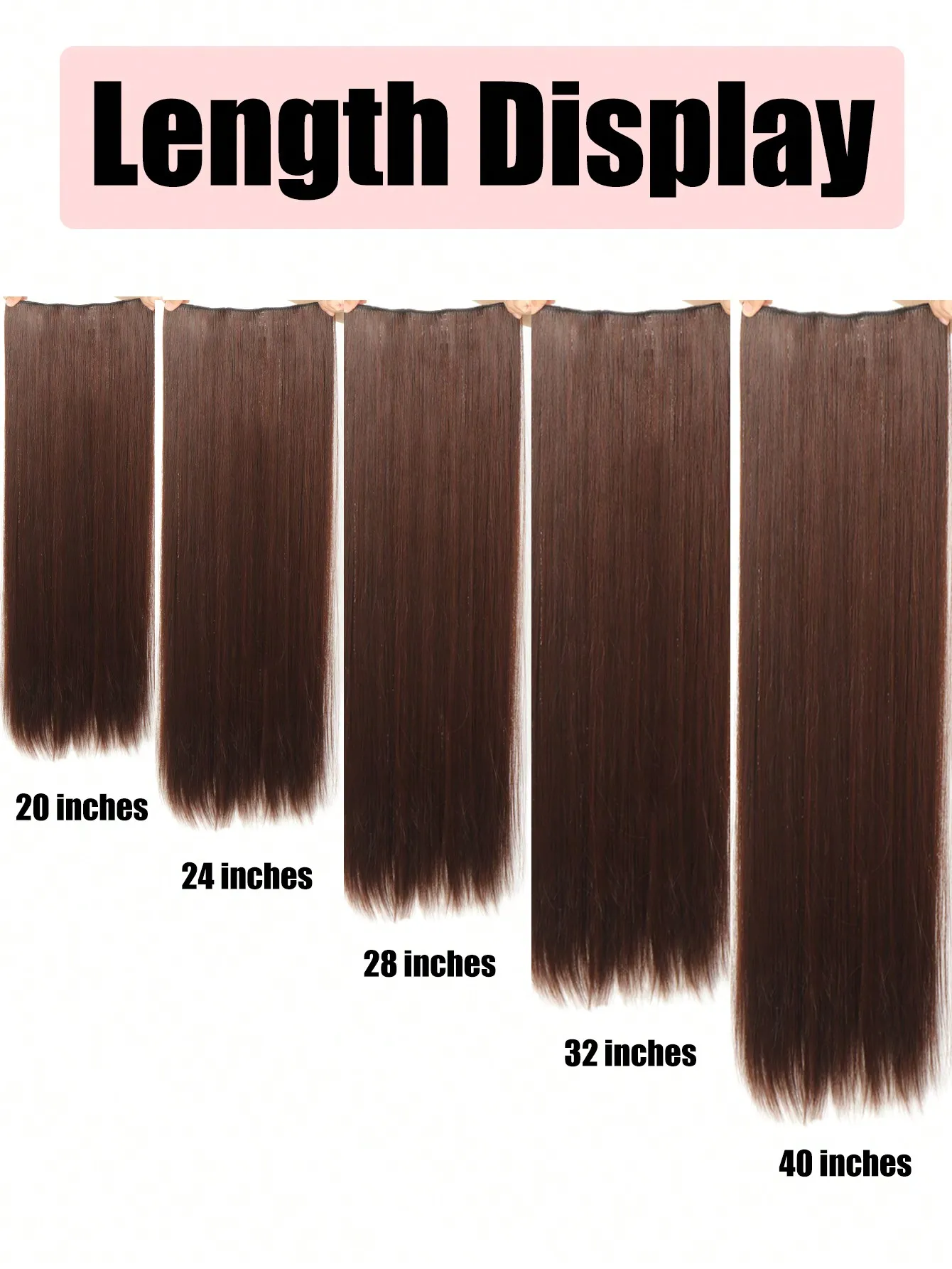 100cm Synthetic Clip-In Hair Extension 5