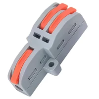 10PCS -PCT 1 in 2 Out Quick Push-in Wire Connector Plugable Splice Terminal Block 2 Position Parallel Cable Connector 4