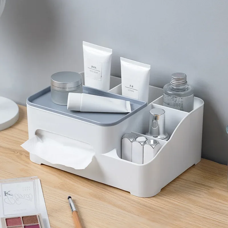 Multifunctional Tissue Storage Box Cover Napkin Holder Sundries Ontainer Stationery Organizer for Bedroom Office Bathroom Vanity 5
