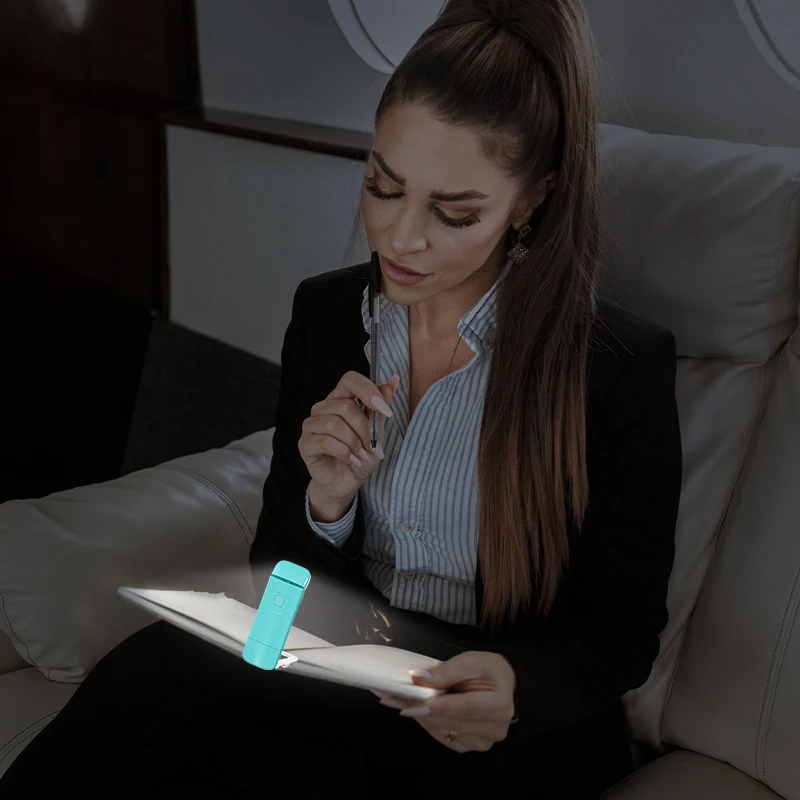 USB Rechargeable Book Light Brightness Adjustable for Eye-Protection LED Clip on Portable Bookmark Light