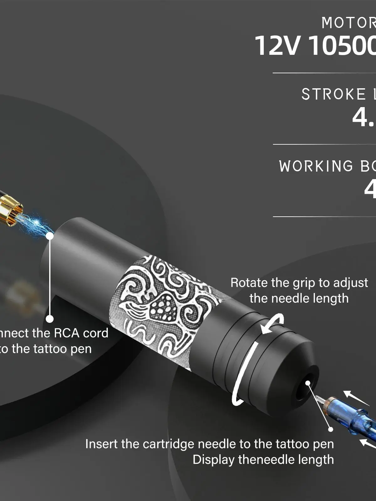 Tattoo Kit POSEIDON Hot New Tattoo Pen Kit For Permanent Makeup Machine High Power Power Supply Gun