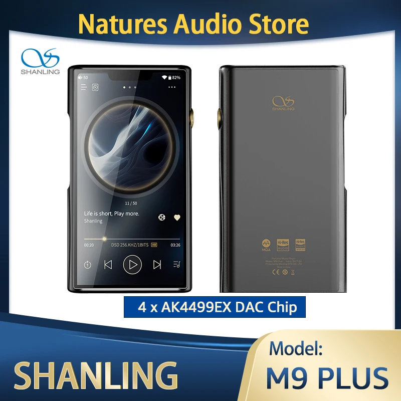 Портативный Hi-Fi плеер SHANLING M9 Plus, MP3 AMP 4x AK4499EXEQ M9plus MQA, потоковый медиаплеер DLNA/Airplay Bluetooth 5,0 LDAC