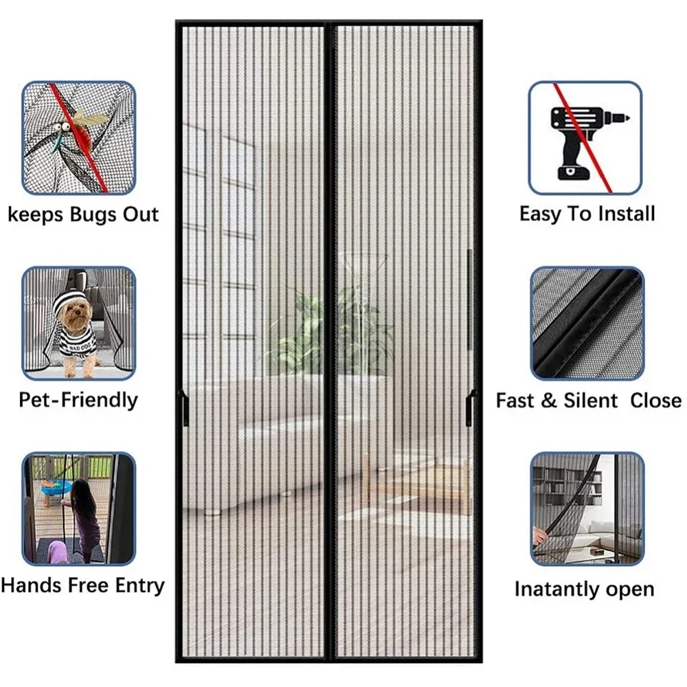 Mosquito Net Door Net Magnet Insects Automatically Close Easy Installation Ventilation Curtain New Sand Net Insect Screen Mesh 4 Mosquito Net Door Net Magnet Insects Automatically Close Easy Installation Ventilation Curtain New Sand Net Insect Screen Mesh 4