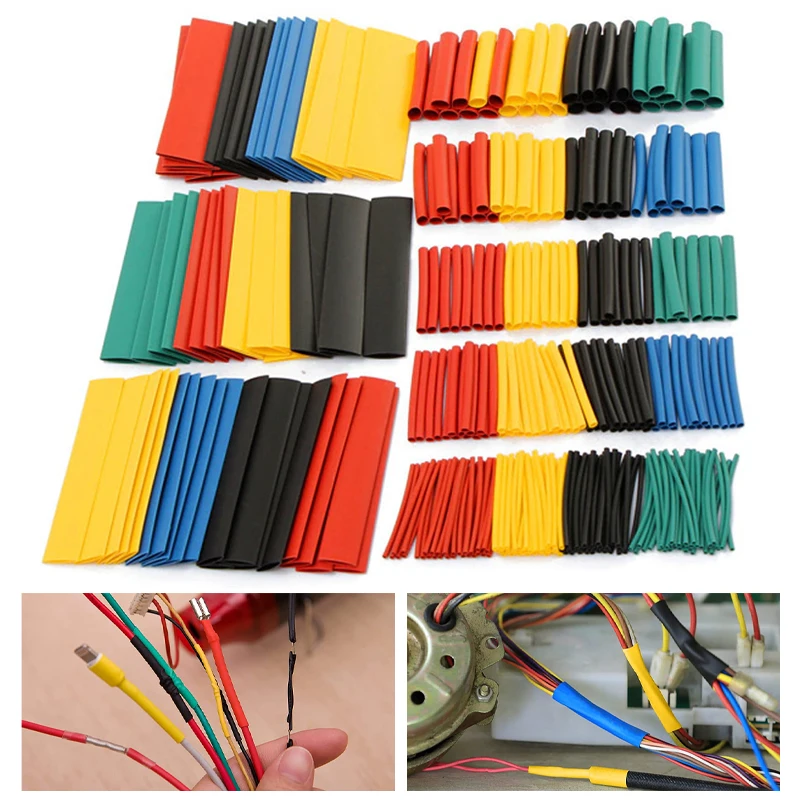 funda termoretractil para cables Assorted PE Heat Shrink Tube Cable Sleeves  Wrap Wire Set - AliExpress