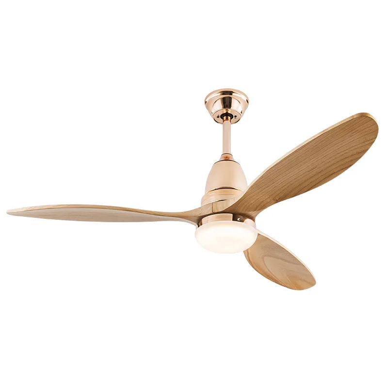 42/52Inch luxury solid wood light rose gold light inverter led ceiling fan lightdining room living room bedroom