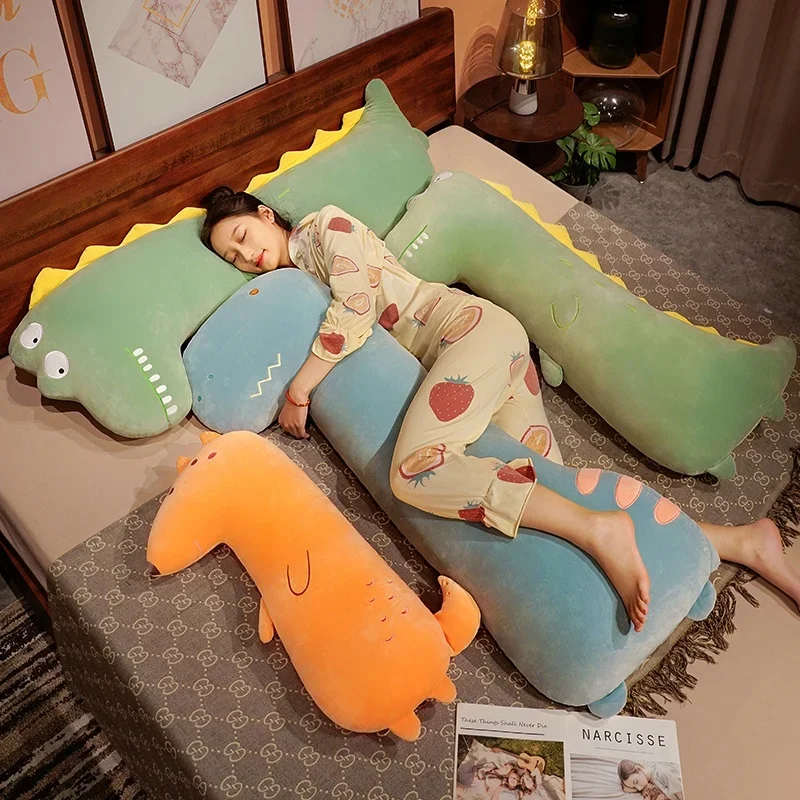 

Cute Dinosaur Side Sleeping Body Pillow Long Pillow for Girls Sleeping Bed Leg Clip Side Sleeping Pillow Children Gift