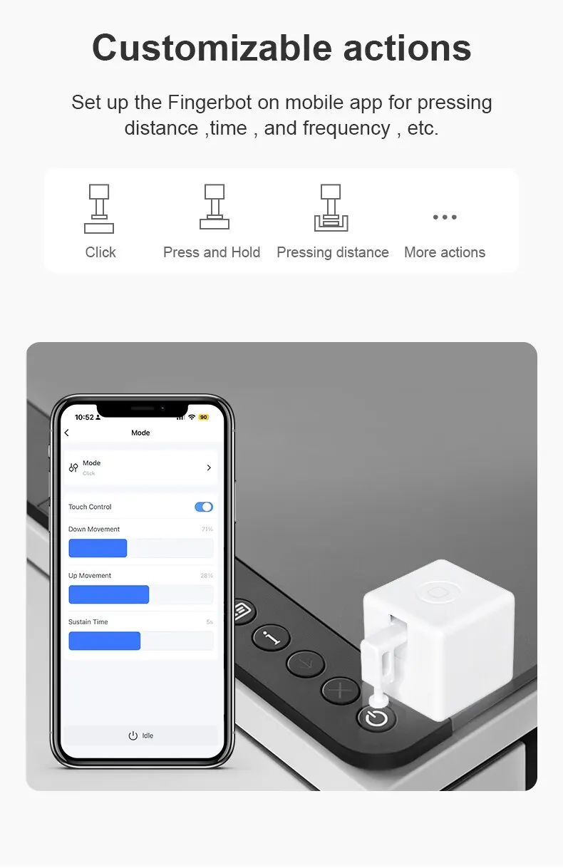 Tuya Bluetooth Smart Fingerbot Switch Fingerbot Button Pusher Remote Control Sma