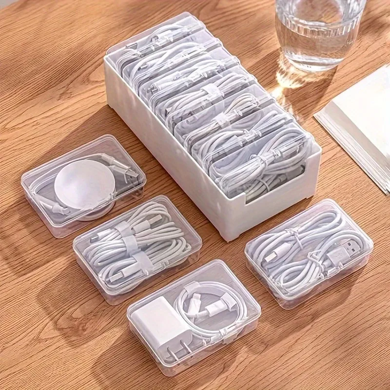 Plastic Storage Box Cable Organizer Daily Office Use
