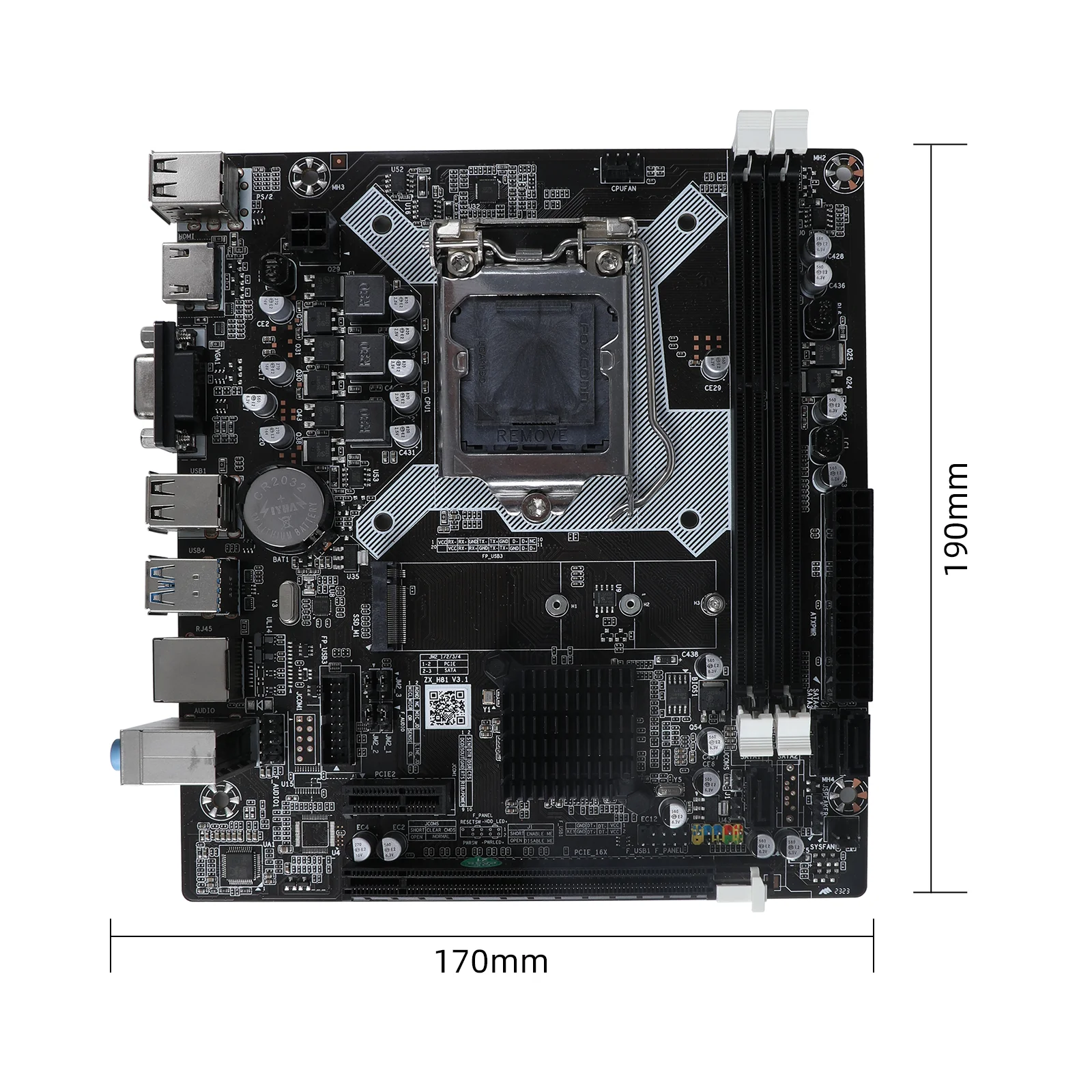 ぴい ZX-H81 マザーボード LGA 1150 サポート i3 i5 プロセッサ DDR3