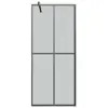 Black 39.4x76.8 Walk-in Shower Wall with Shelf - ESG Glass & Aluminum Design 4