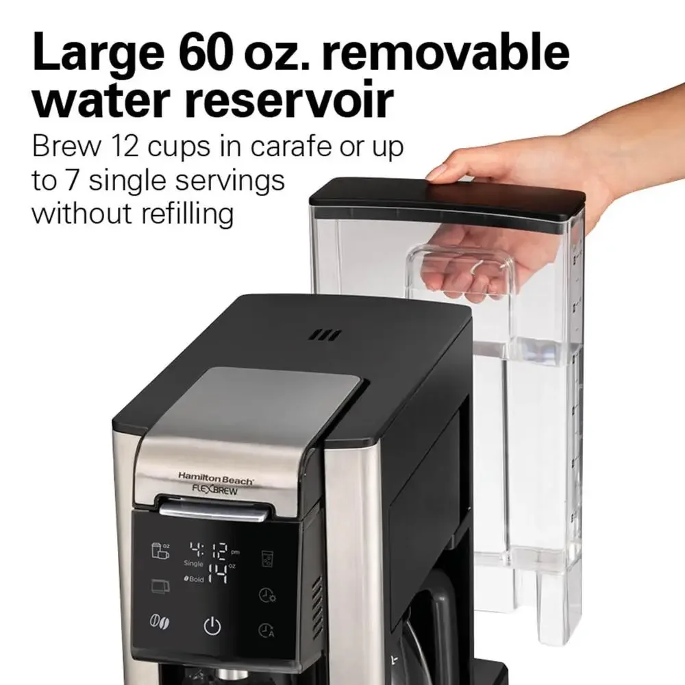 5-in-1 International Coffee Machine Brew Pods Grounds Carafe Touchscreen Reservoir Compact 5
