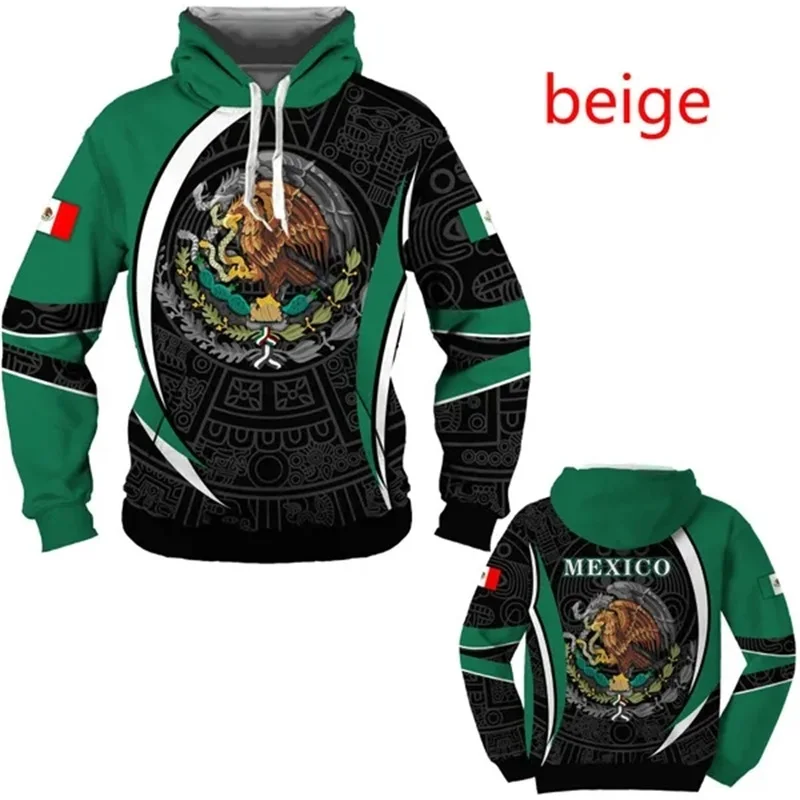 Sudadera con capucha con estampado mexicano para hombre, sudadera informal con estampado 3D, sudadera holgada informal de gran tamaño, ropa de calle