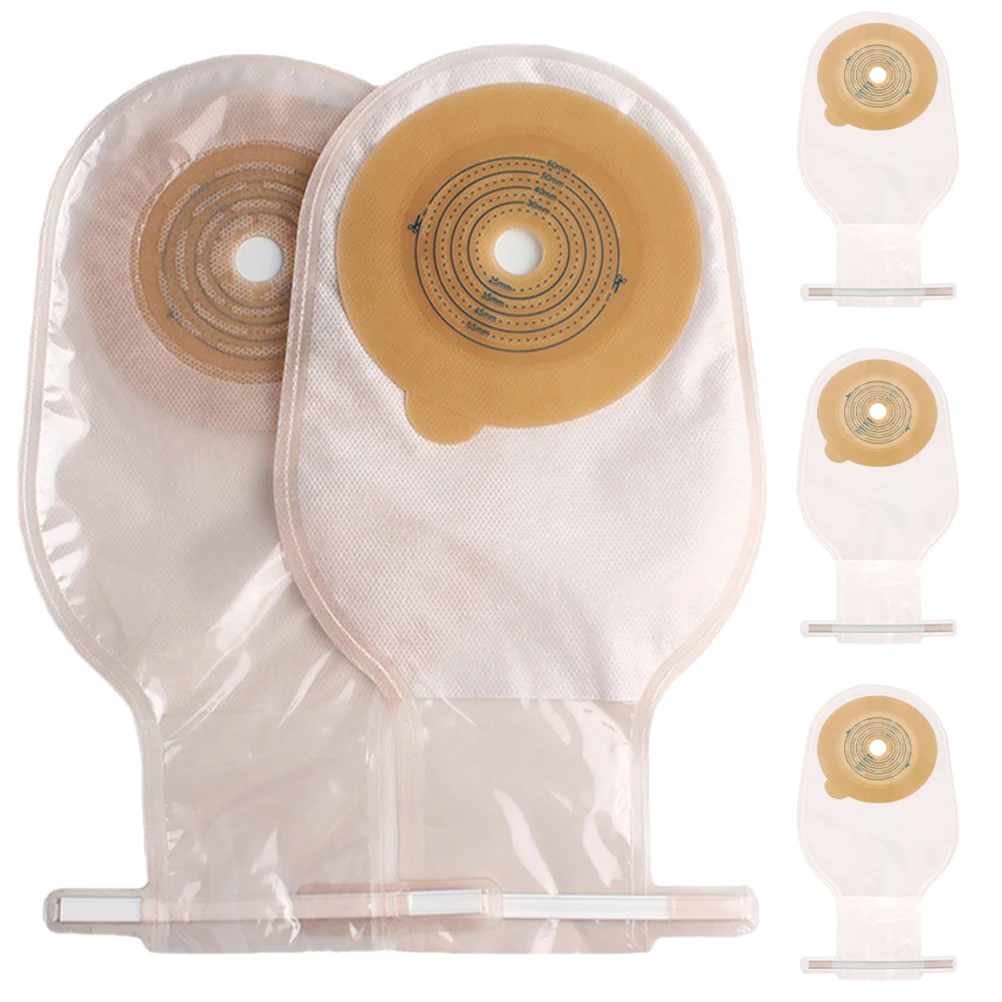 Disposable Ostomy Bags Skin Stoma Rings Leakproof Barriers Nonwoven Lining Safe Daily Use Fits Stoma Sizes Women Men 5pcs