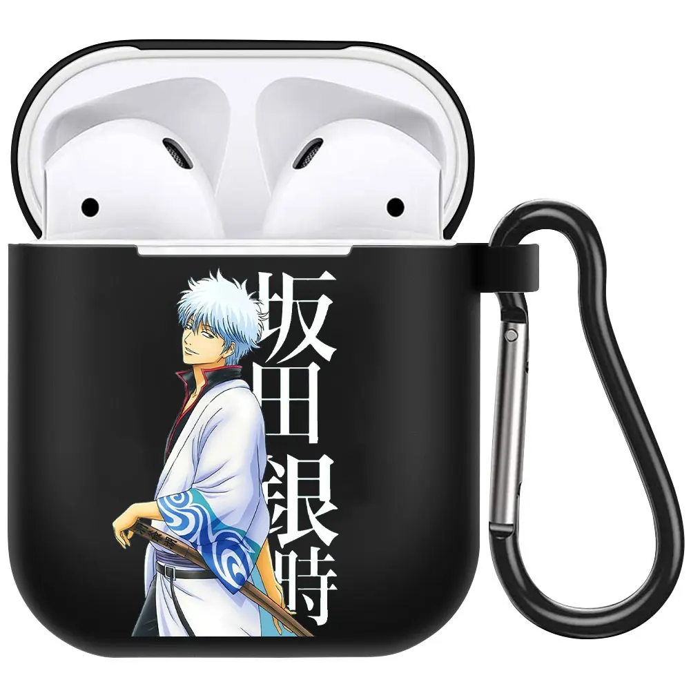 GINTAMA Anime Soft Silicone TPU Case for AirPods Pro 2 1 2 3 Black Silicone Wireless Bluetooth Earphone Box Cover