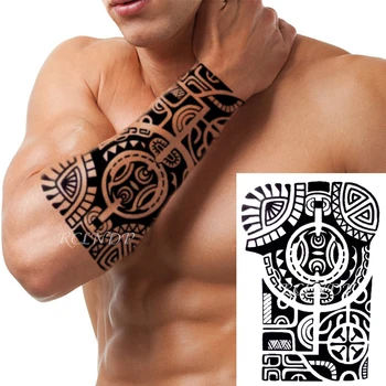 Autocollant de tatouage temporaire, étiquette de crâne, grande taille, étanche, Flash d’art corporel, faux tatouage, pour filles, hommes et femmes