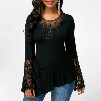 Women's Plus Size Pullover - Flared Sleeve Tunic Top