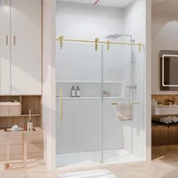 Shower Door 56-60" W × 76" H Glass Shower Door,Frameless Shower Doors with Handle and Seal Strip 1