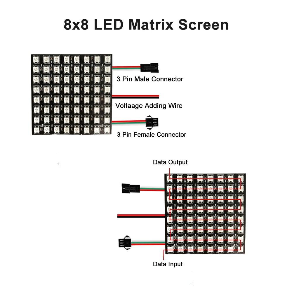 NeoPixel Compatible WS2812 5050 RGB LED (64 LED 8x8 Grid) In Canada Robotix - Foto 9