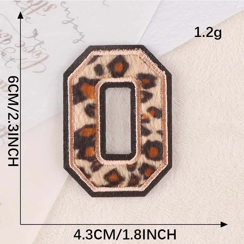 Leopard Print Embroidered Alphabet Badge Patches