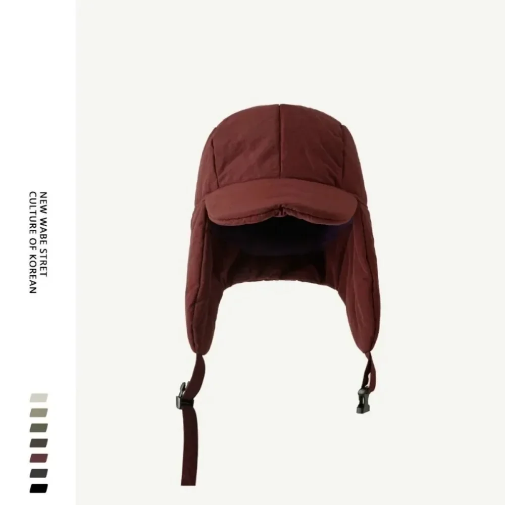 Japanese Padded Lei Feng Hat Men and Women Riding in Winter Windproof Thickened Warm Ear Protection Casual Skiing Bomber 모자