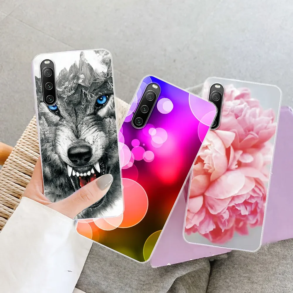 Elegant Marble Painted Clear Silicone Case for Sony Xperia 10 IV & 5 IV