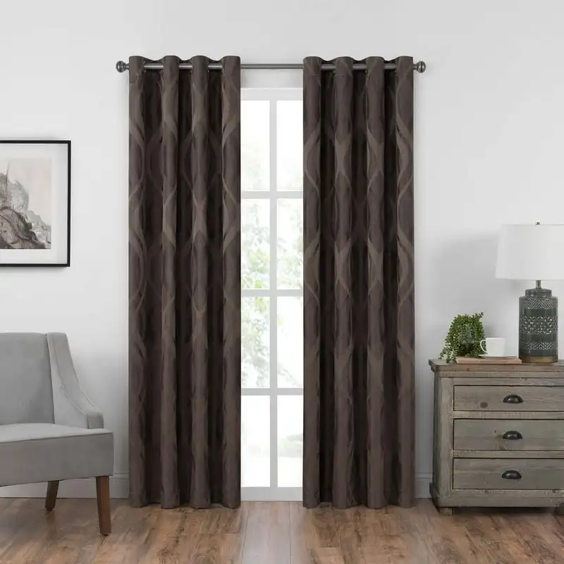 

Blackout Grommet Top Single Window Curtain Panel, Espresso Brown, 52 x 84 Bathroom curtains for shower Japanese curtain Зана