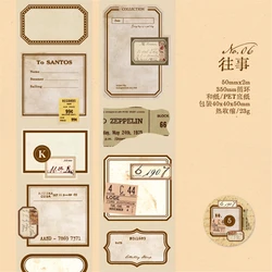 Vintage Retro Label Sticker Roll for Journaling and DIY Crafts (F)