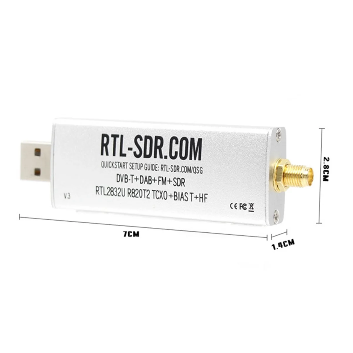 RTL-SDR ٱ Ʈ   ù, V3 R820T2 RTL2832U 1PPM TCXO SMA RTLS SDR