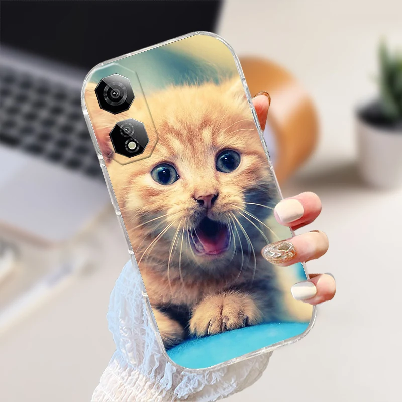Shockproof Clear Silicone TPU Phone Case with Cute Animal Design