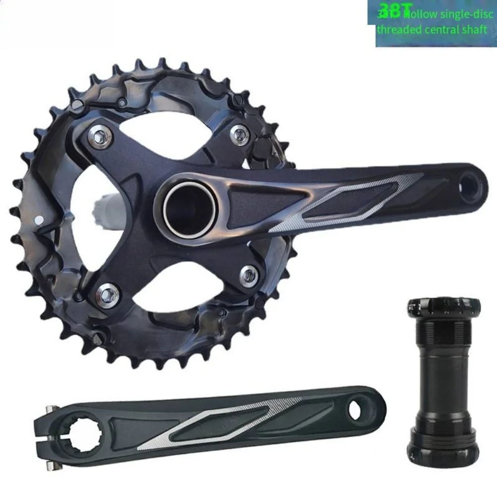 170mm 38T 알루미늄 합금 크랭크셋 (산악 자전거용) HOLLOWTECH 스타일 크랭크 암 스틸 체인링 7/12단 호환