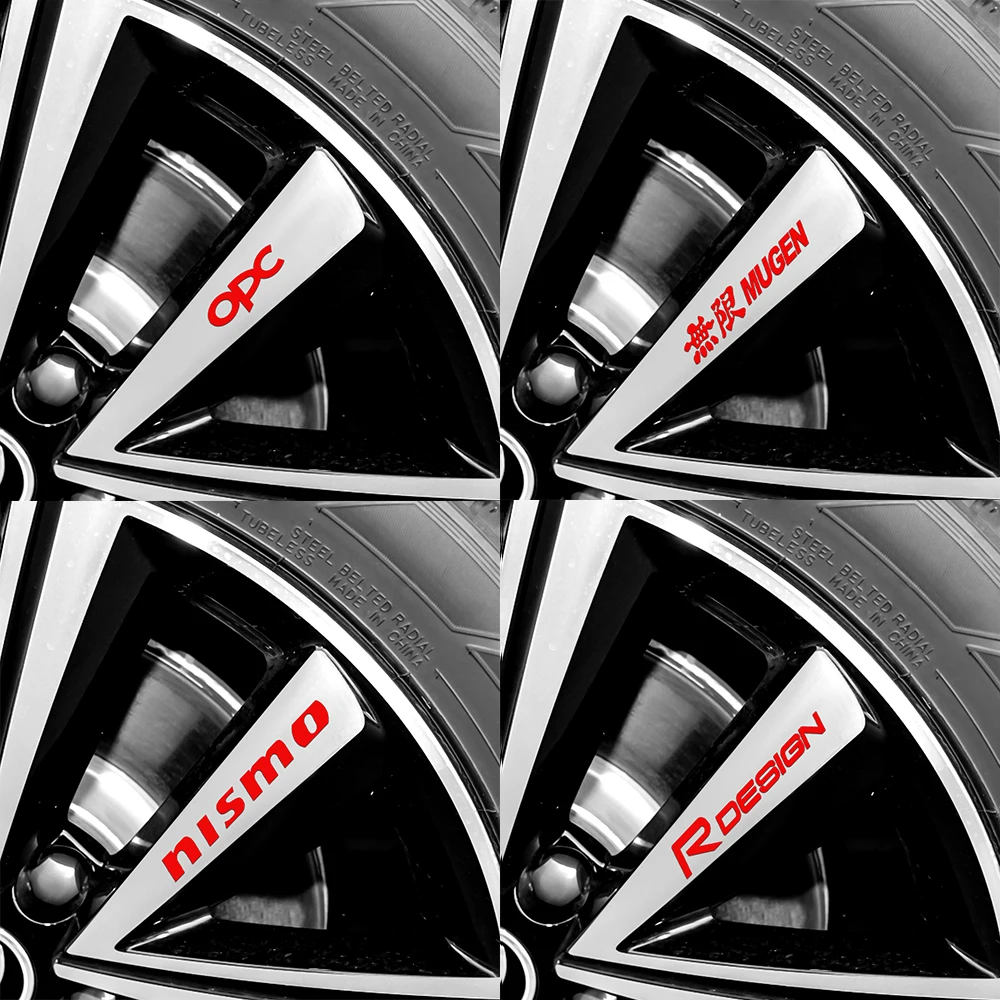 4pcs Reflective Car Styling Wheel Rims Body Stickers Decoration Decals