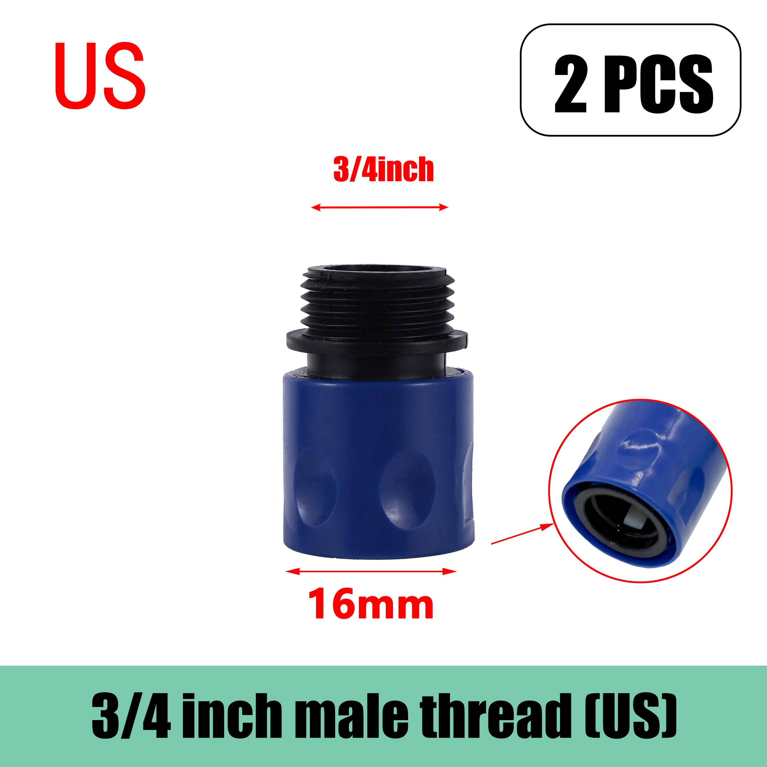 3/4 16mm Amerikanischen Standard Garten Schlauch Stop Ventil Fitting Stop Ventil  Garten Wasserhahn Adapter Schlauch Schnell Anschluss