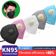 kn95 reusable mask with breathing valve  ffp 2 face mask with breathing valve 5 Layer Protection Anti-dust FFP2 Masks ffp3