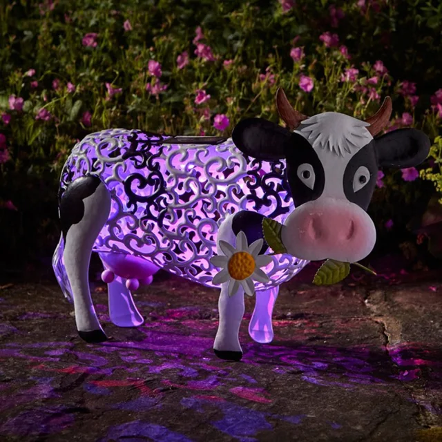 Led Napenergia Világos Daisy Tehén Kézműves Vízálló Kültéri Kerti Pázsit Tétek Lámpák Otthoni Udvari Dísz Dekoráció Kreatív Művészeti Ajándék - Image 3
