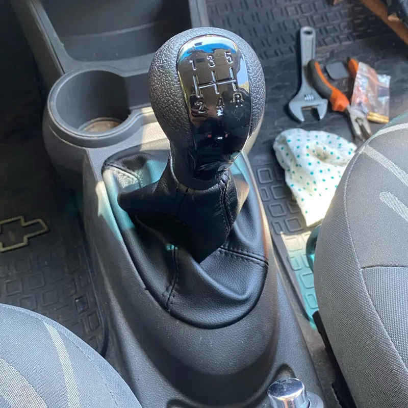 Car Gear Shift Knob Gear Shift Knob for Chevrolet Chevy Spark 2011 2012 2013 2014 2015 Lever Stick Gaiter Boot Cover Collar 5 Speed Accessory car gear shift knob