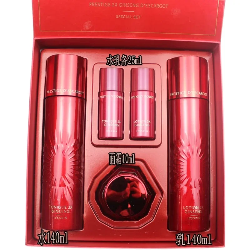 

It's Skin Korean Skin Care Set Red Ginseng Snail Toner Lotion Set Moisturising Brightening Anti-Aging Firming Spot Reduction