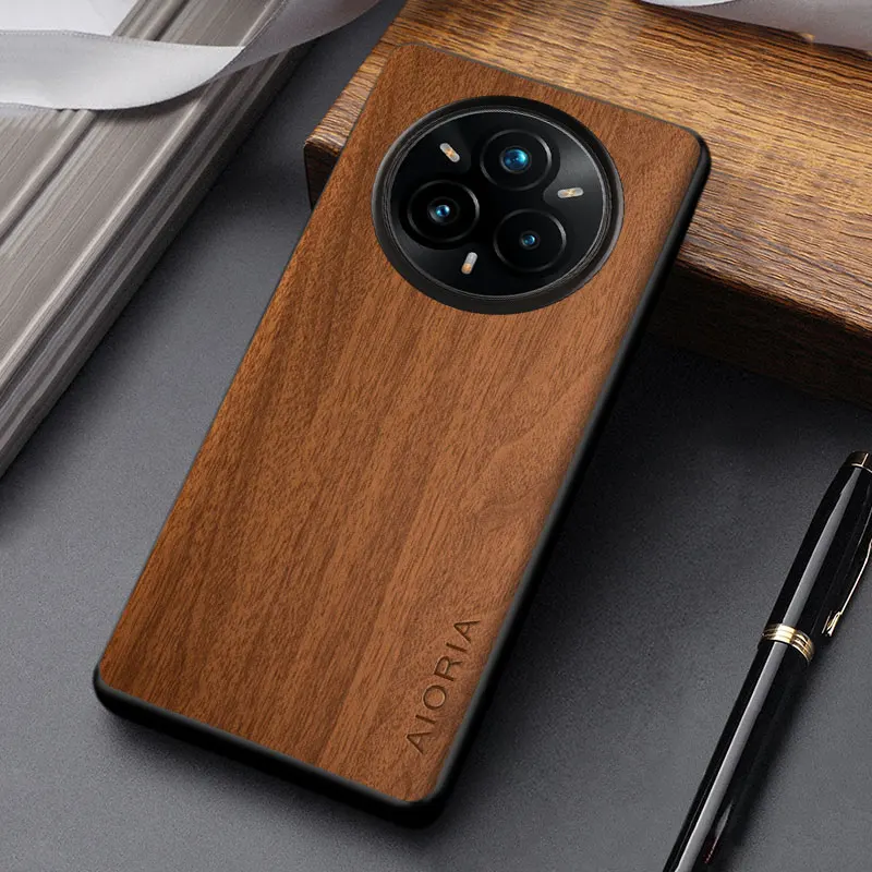 Lightweight Durable Wooden Pattern PU Leather Case Cover
