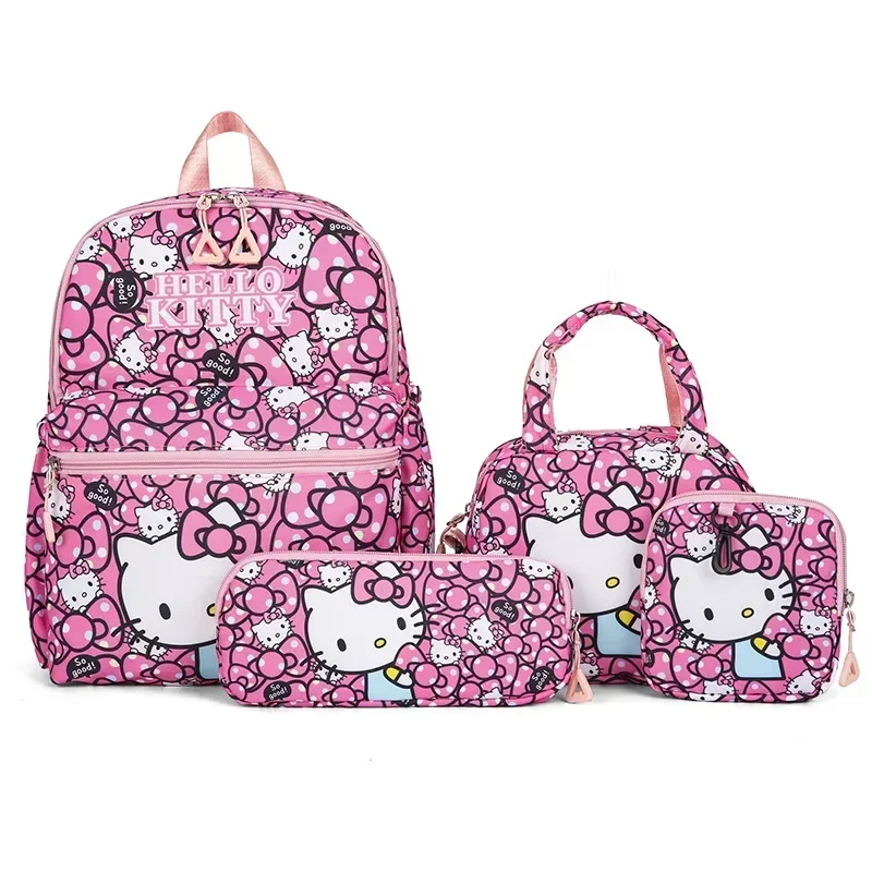 4pcs Sanrio hello kitty kuromi school bag cartoon backpack student backpack fashion cartoon pencil case shoulder messenger bag 2